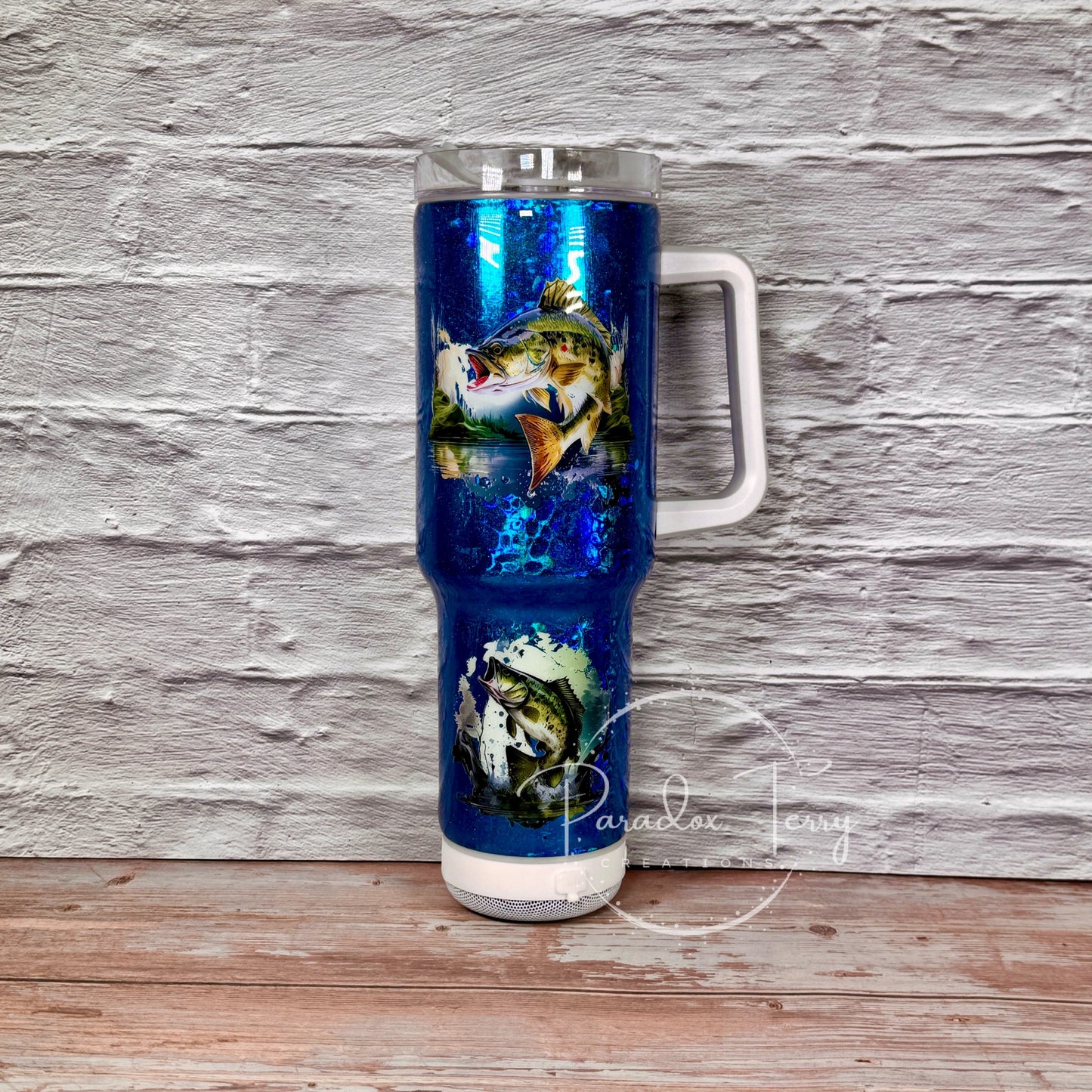 40 oz. Bluetooth Speaker Travel Mug - Bass Fishing