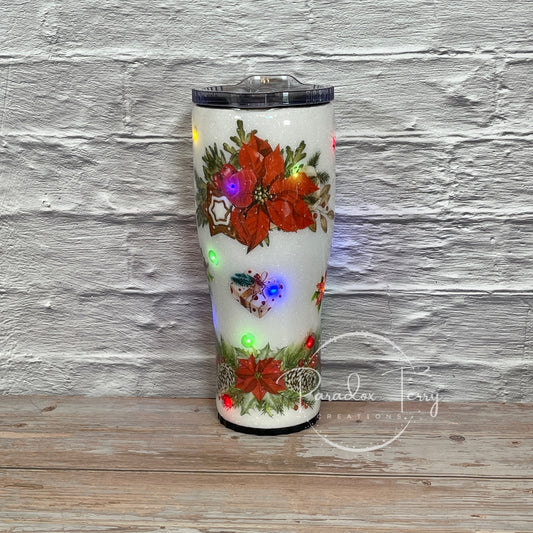 Merry Christmas Tumbler With Lights