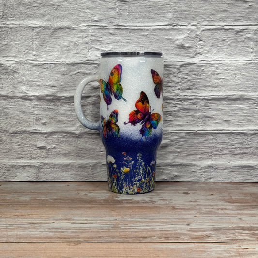 32 oz. travel Tumbler - Butterfly Garden