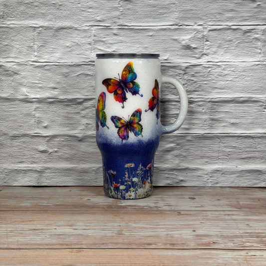 32 oz. travel Tumbler - Butterfly Garden