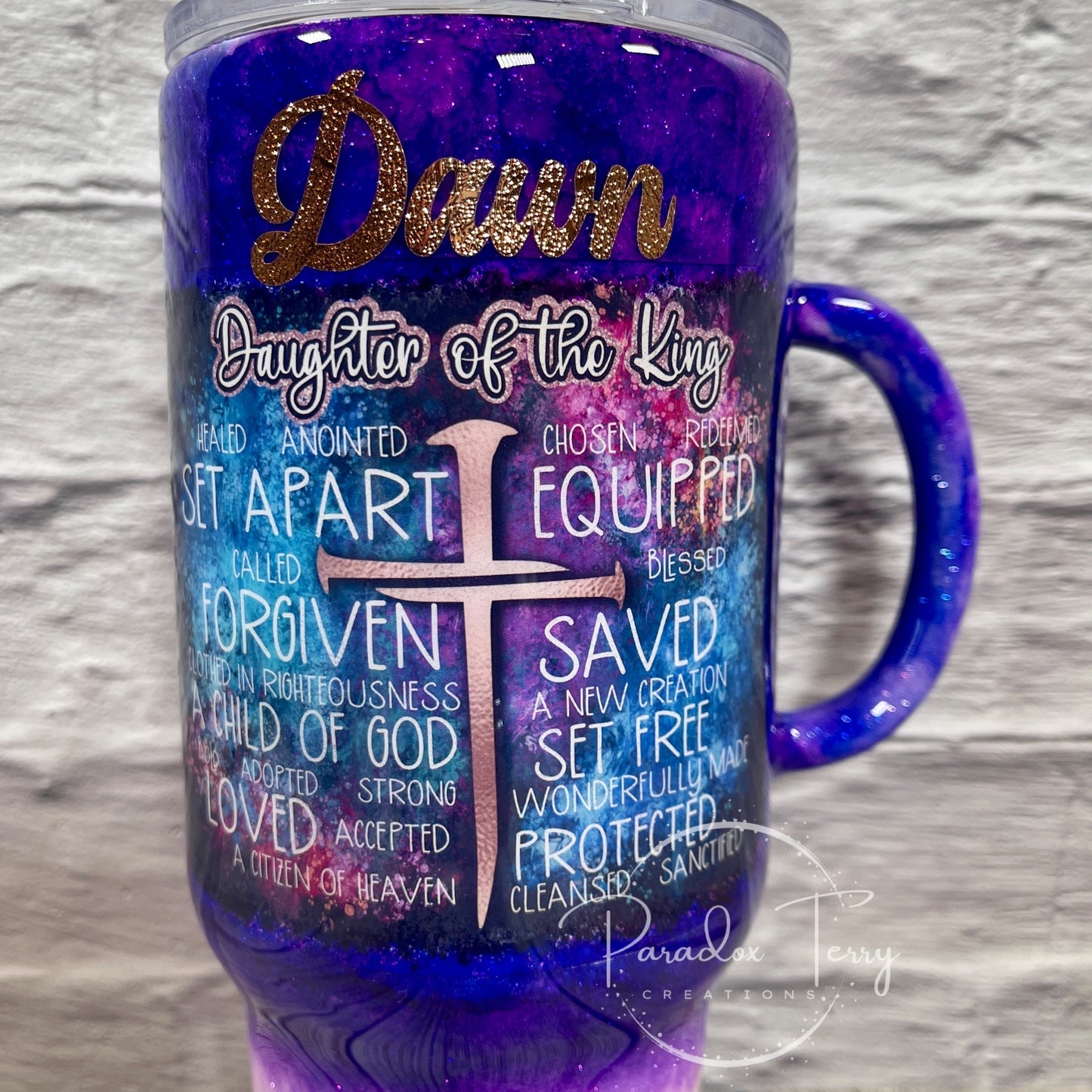 Daughter of the King Travel Mug with Handle