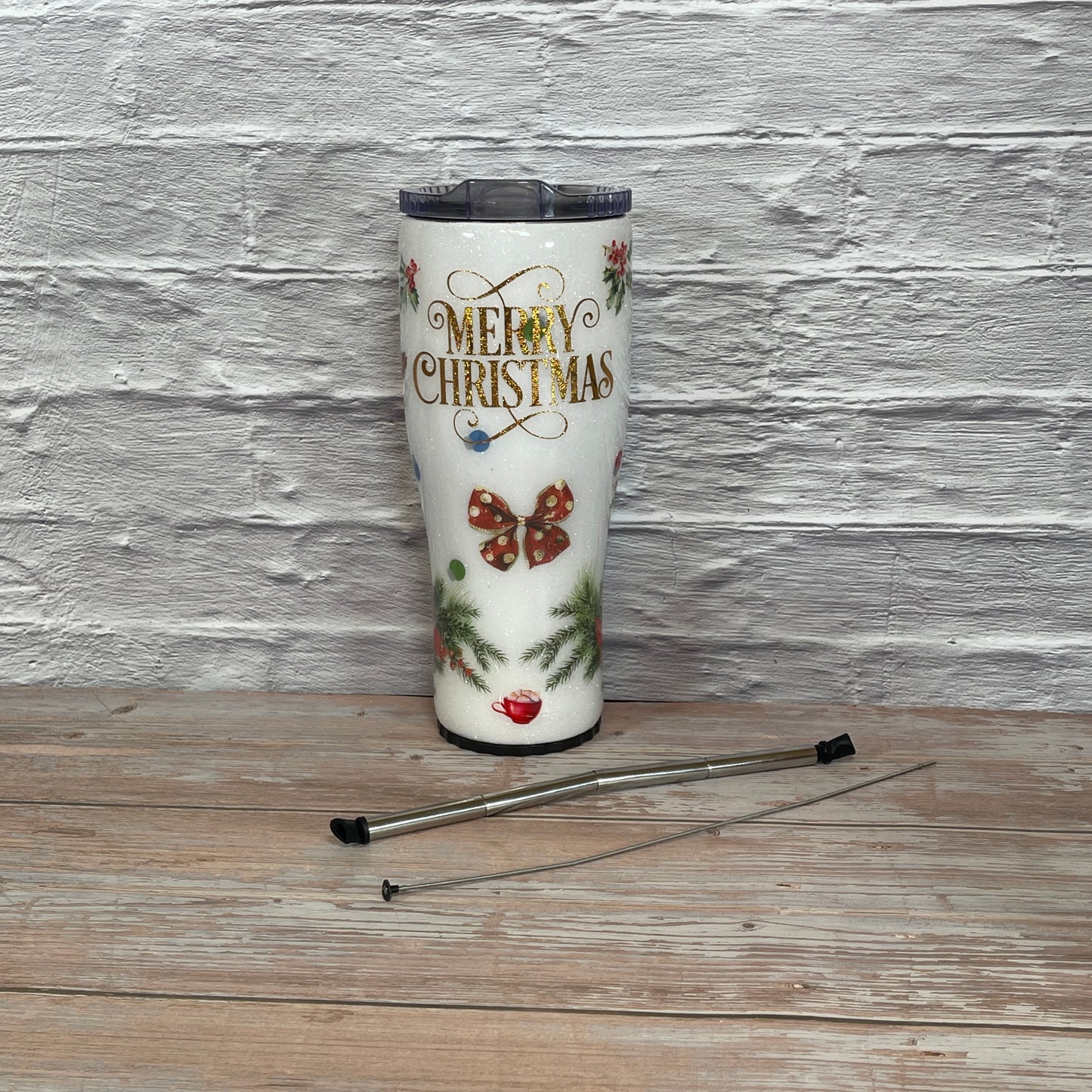 Merry Christmas Tumbler With Lights