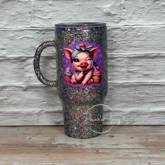 Piggy with Cupcake Tumbler