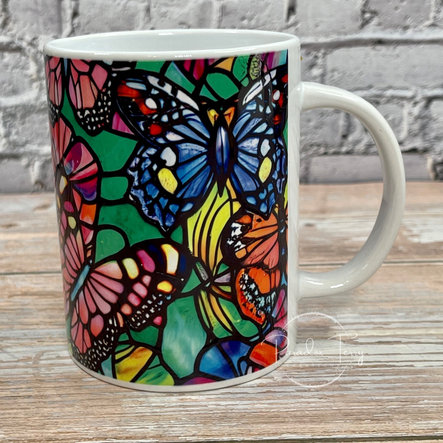 Ceramic Mug Stained Glass Butterfly 2