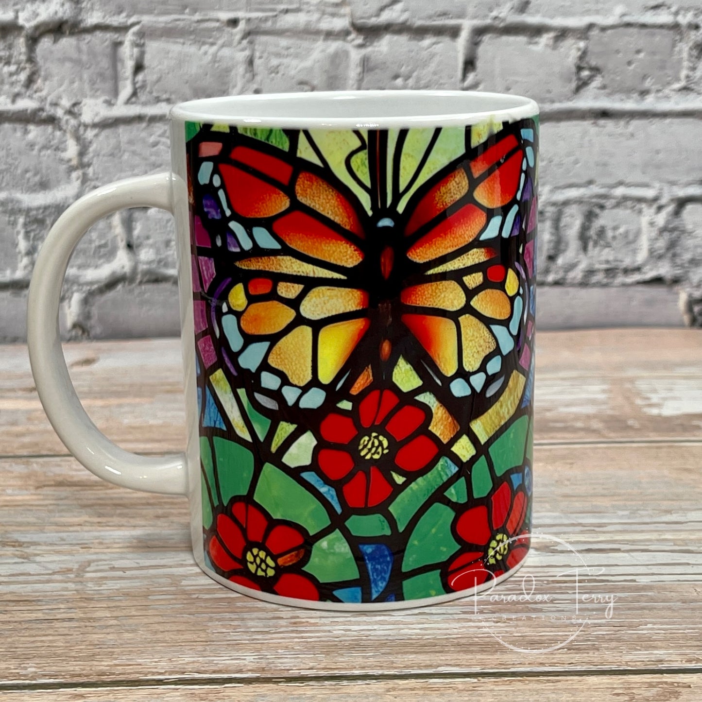 Ceramic Mug Stained Glass Butterfly 1