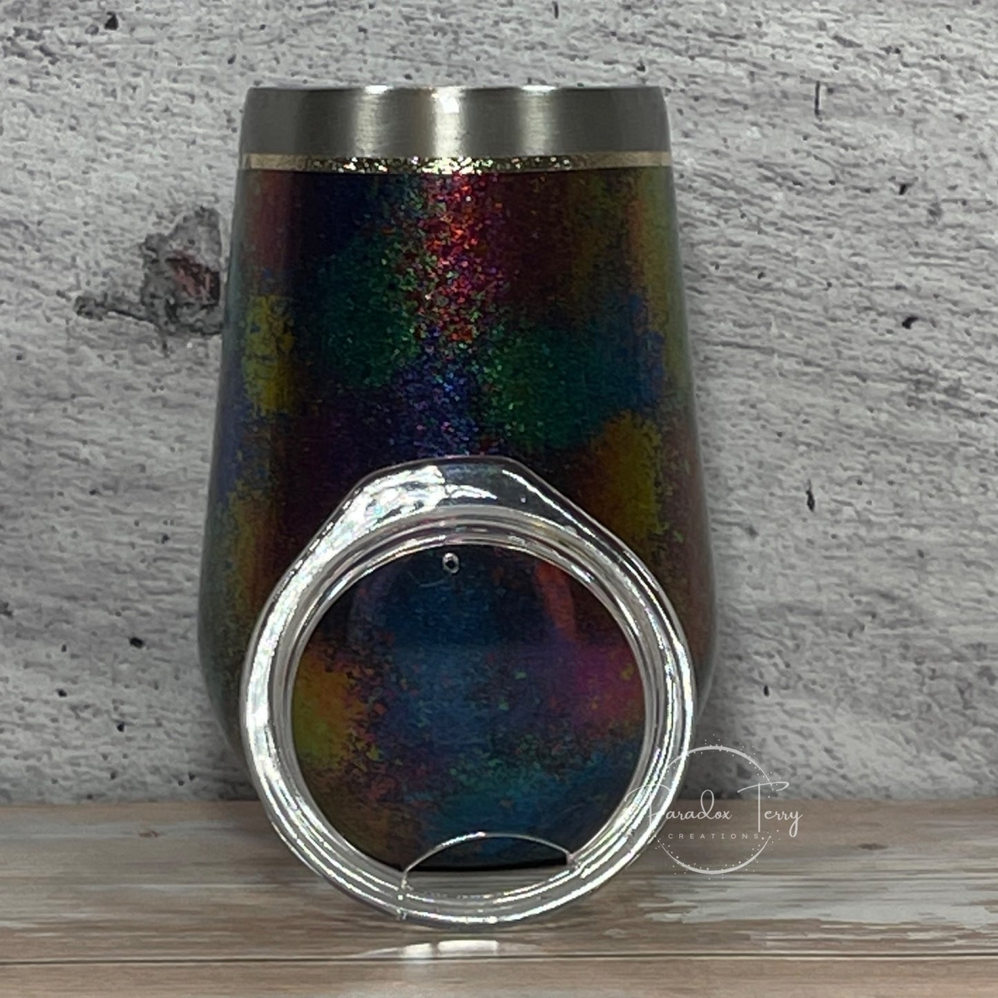 Mardi Gras Colored Wine Tumbler