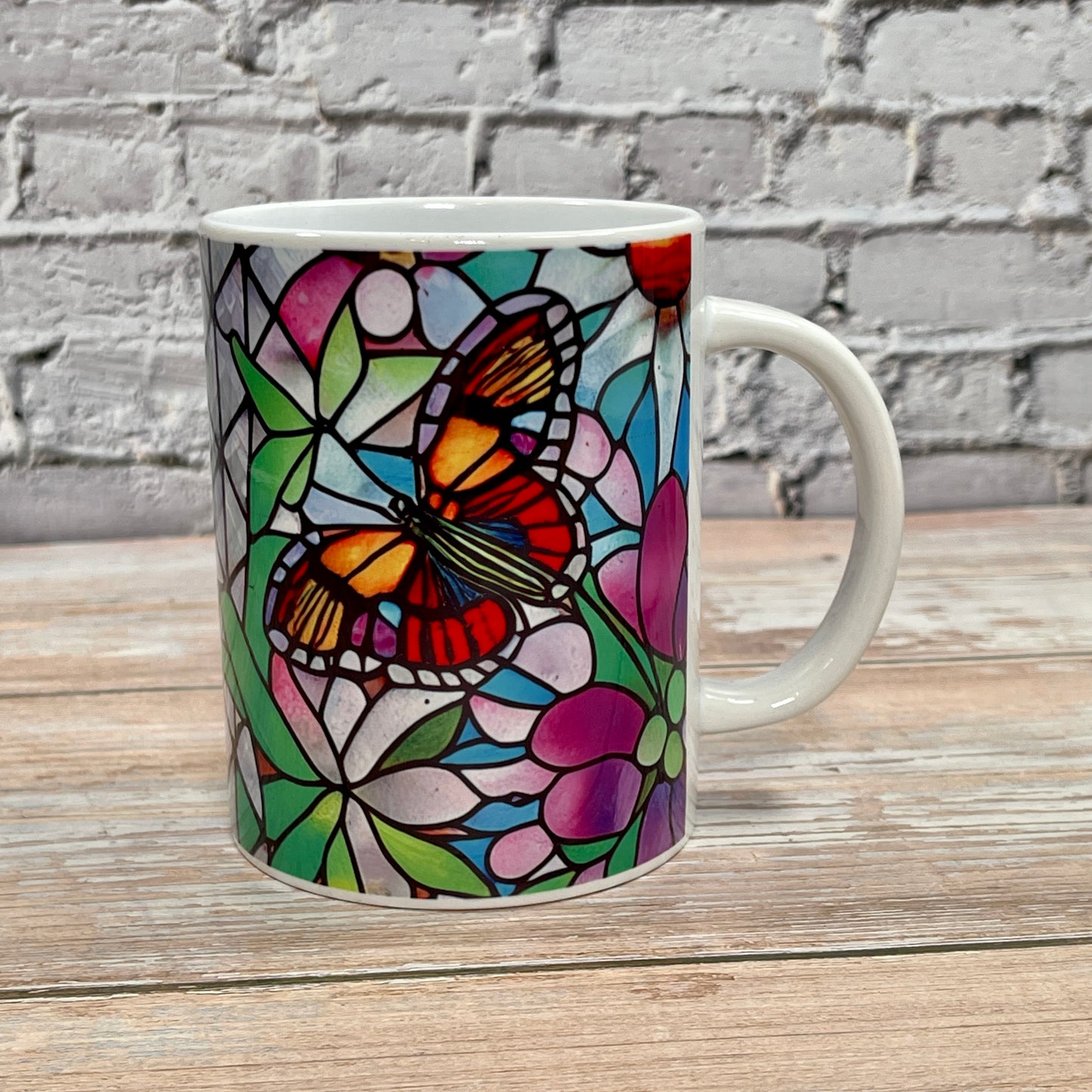 Ceramic Mug Stained Glass Butterfly 3