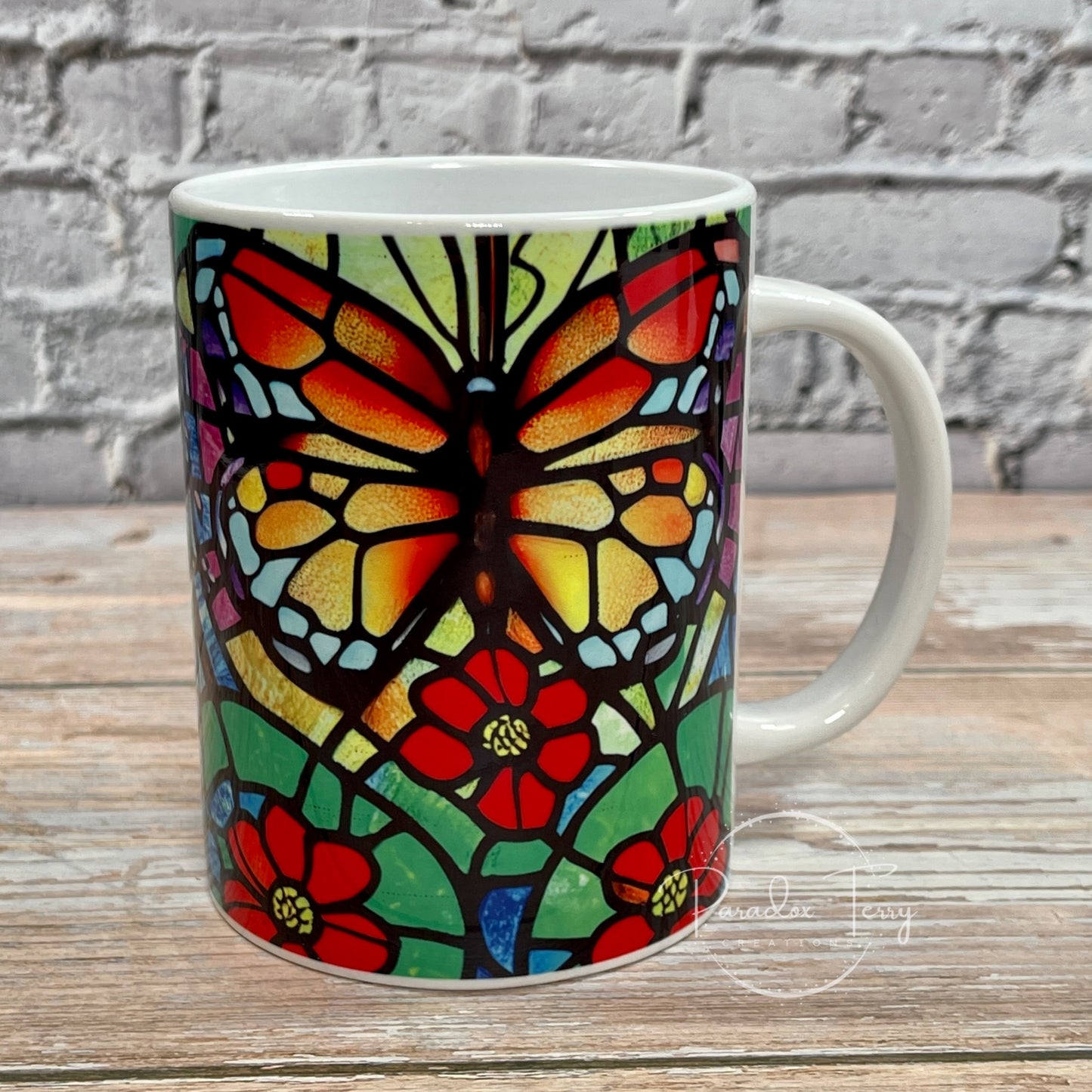 Ceramic Mug Stained Glass Butterfly 1