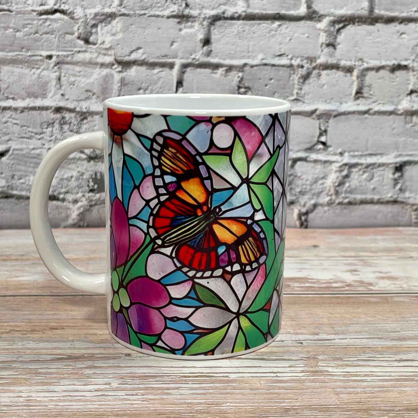 Ceramic Mug Stained Glass Butterfly 3