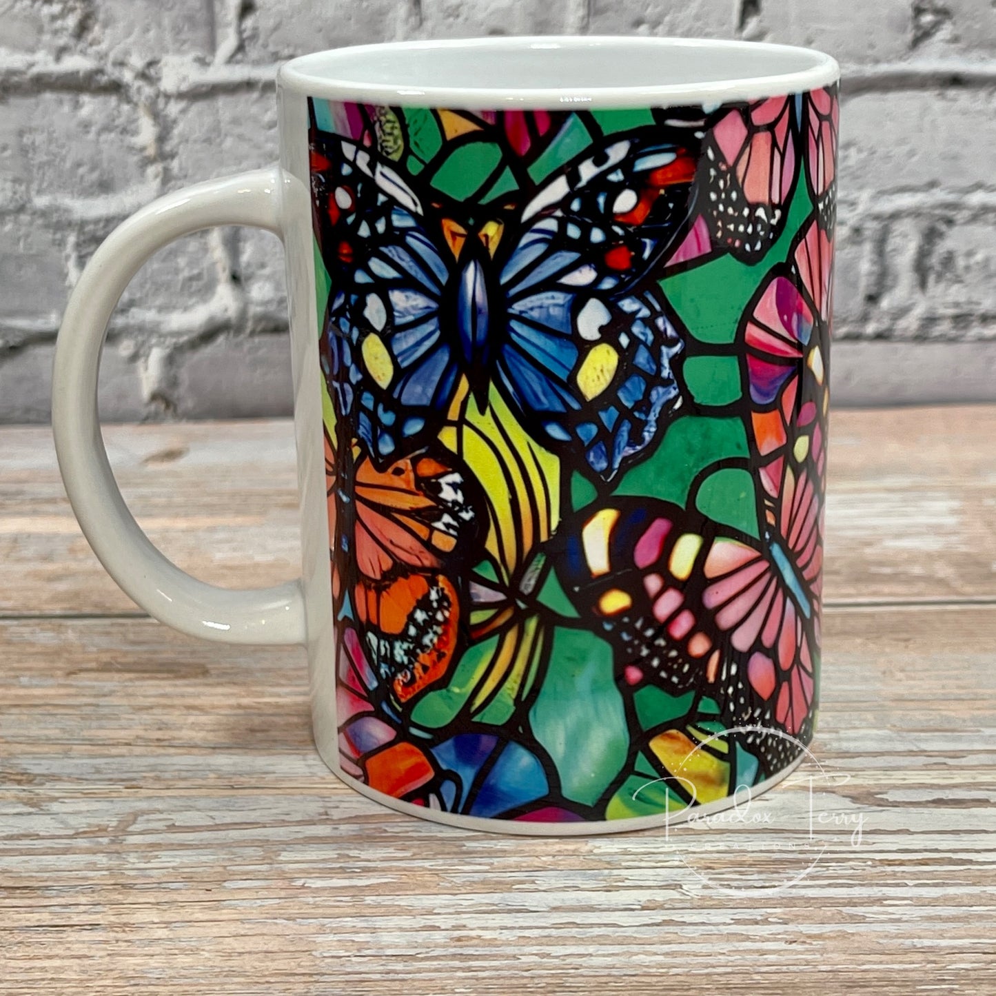 Ceramic Mug Stained Glass Butterfly 2